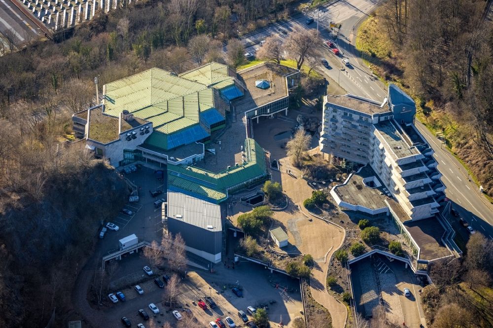 Aerial photograph Hagen - Building of the indoor arena of KONGRESS- and EVENTPARK STADTHALLE HAGEN GmbH on Wasserloses Tal in Hagen at Ruhrgebiet in the state North Rhine-Westphalia, Germany