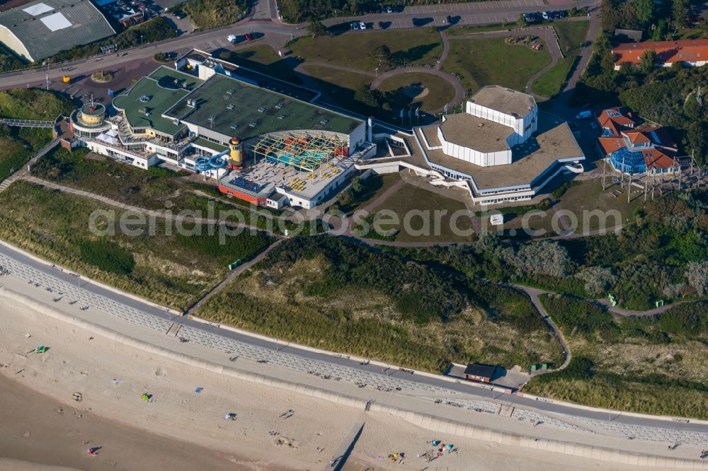 Aerial image Borkum - Building of the indoor arena on Goethestrasse in Borkum in the state Lower Saxony, Germany