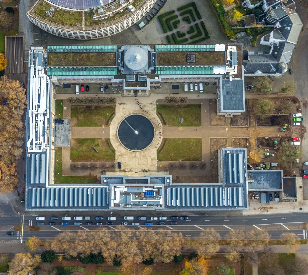 Aerial image Düsseldorf - Building of the indoor arena Kunstpalast on street Ehrenhof in the district Pempelfort in Duesseldorf at Ruhrgebiet in the state North Rhine-Westphalia, Germany