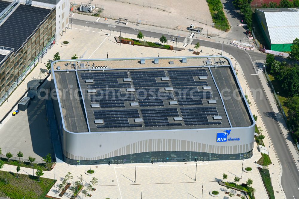 Heidelberg from the bird's eye view: Building of the indoor arena SNP dome on street Carl-Friedrich-Gauss-Ring in the district Kirchheim in Heidelberg in the state Baden-Wuerttemberg, Germany