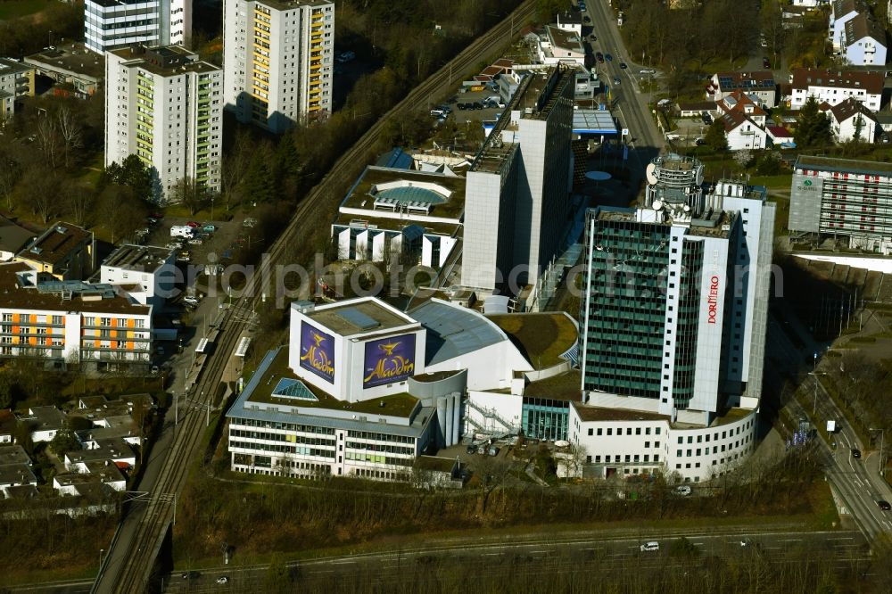 Aerial photograph Stuttgart - Building of the indoor arena Stage Apollo Theater in the district Sternhaeule in Stuttgart in the state Baden-Wuerttemberg, Germany