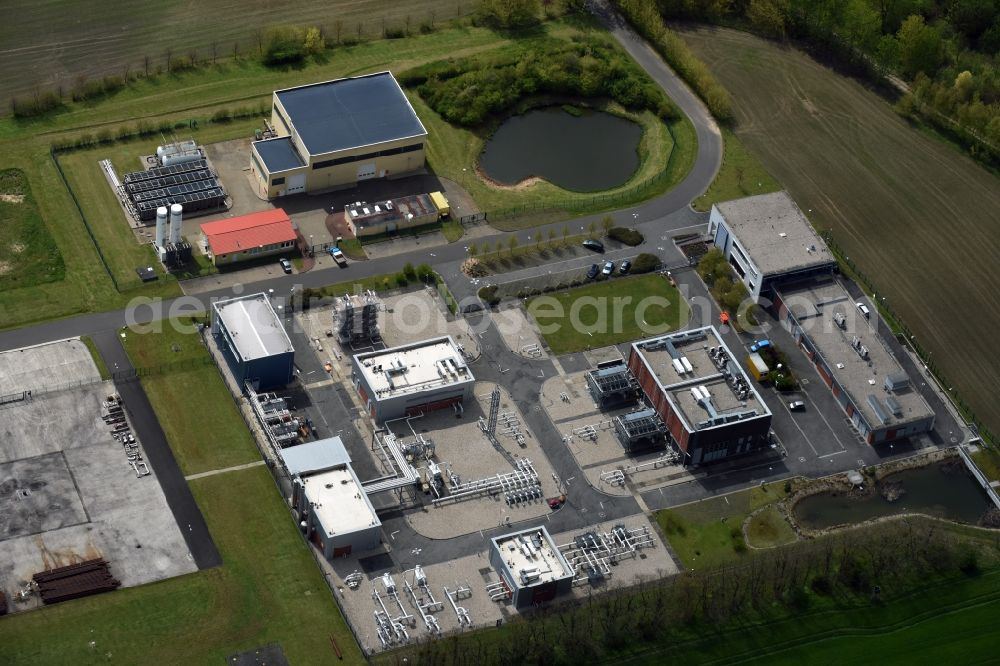 Rüdersdorf from above - Compressor Stadium and pumping station for natural gas of EWE AG in Ruedersdorf in the state Brandenburg