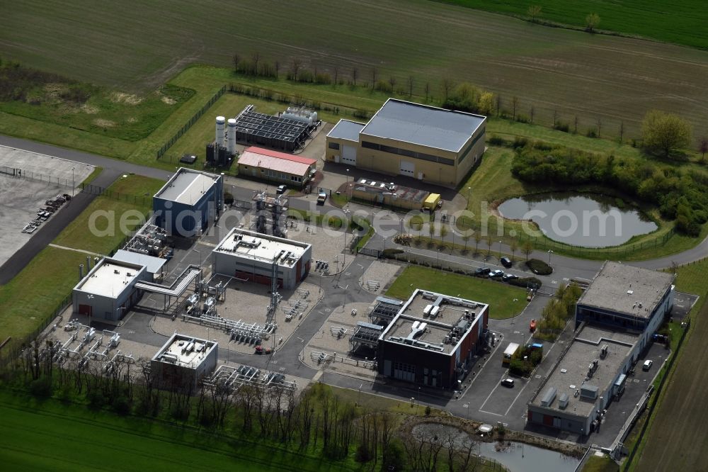 Rüdersdorf from above - Compressor Stadium and pumping station for natural gas of EWE AG in Ruedersdorf in the state Brandenburg