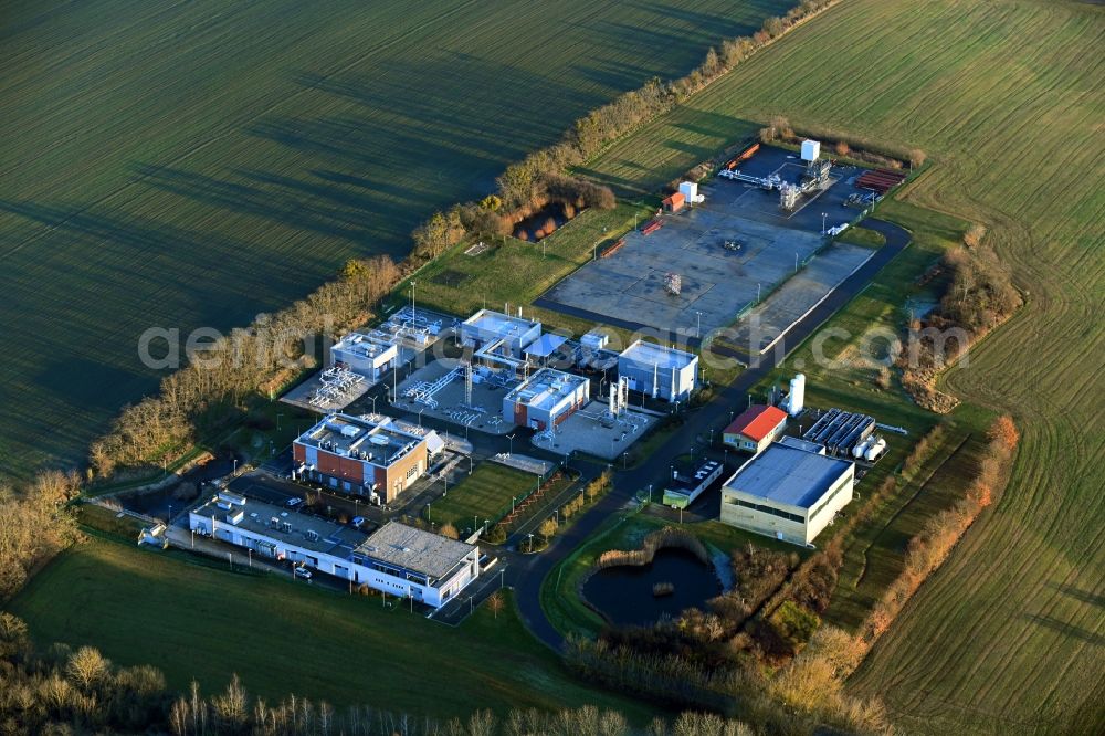 Aerial photograph Rüdersdorf - Compressor Stadium and pumping station for natural gas of EWE AG in Ruedersdorf in the state Brandenburg