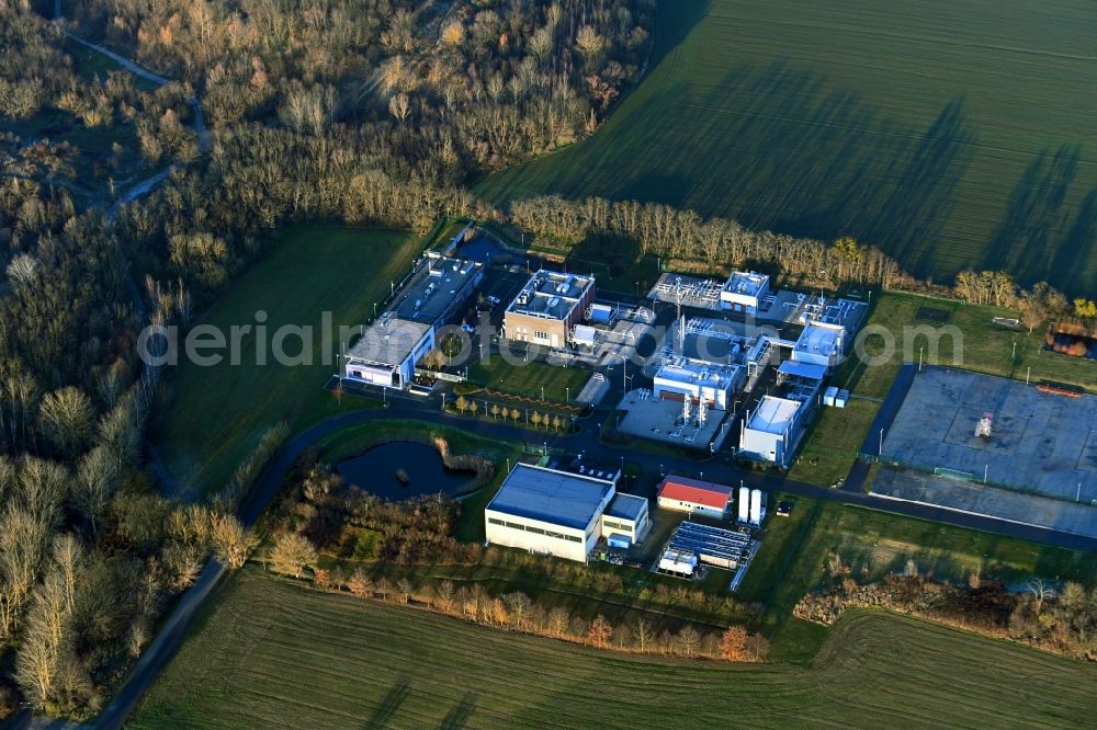 Rüdersdorf from the bird's eye view: Compressor Stadium and pumping station for natural gas of EWE AG in Ruedersdorf in the state Brandenburg