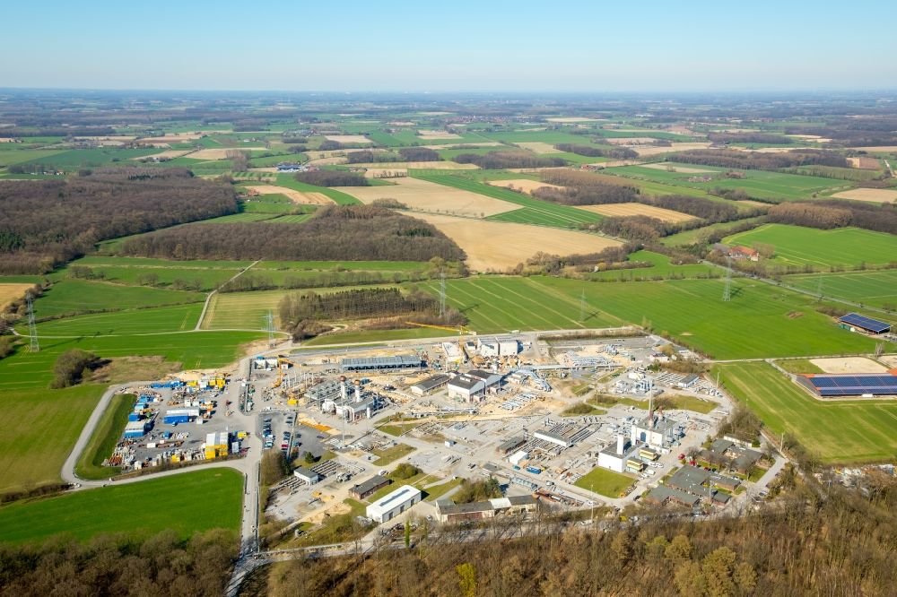 Aerial photograph Werne - Compressor Stadium and pumping station for natural gas of Open Grid Europe in Werne in the state North Rhine-Westphalia