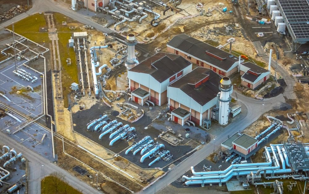 Aerial photograph Werne - Compressor Stadium and pumping station for natural gas of Open Grid Europe in Werne in the state North Rhine-Westphalia