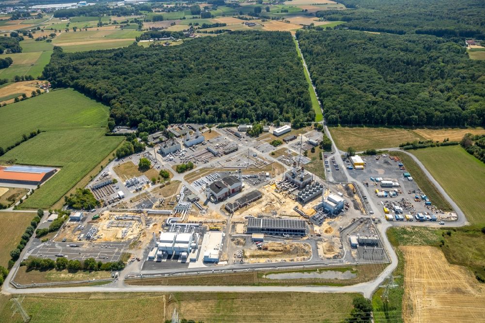 Werne from above - Compressor Stadium and pumping station for natural gas of Open Grid Europe in Werne in the state North Rhine-Westphalia