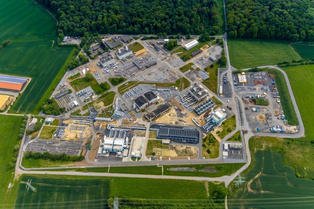 Werne from above - Compressor Stadium and pumping station for natural gas of Open Grid Europe in Werne in the state North Rhine-Westphalia
