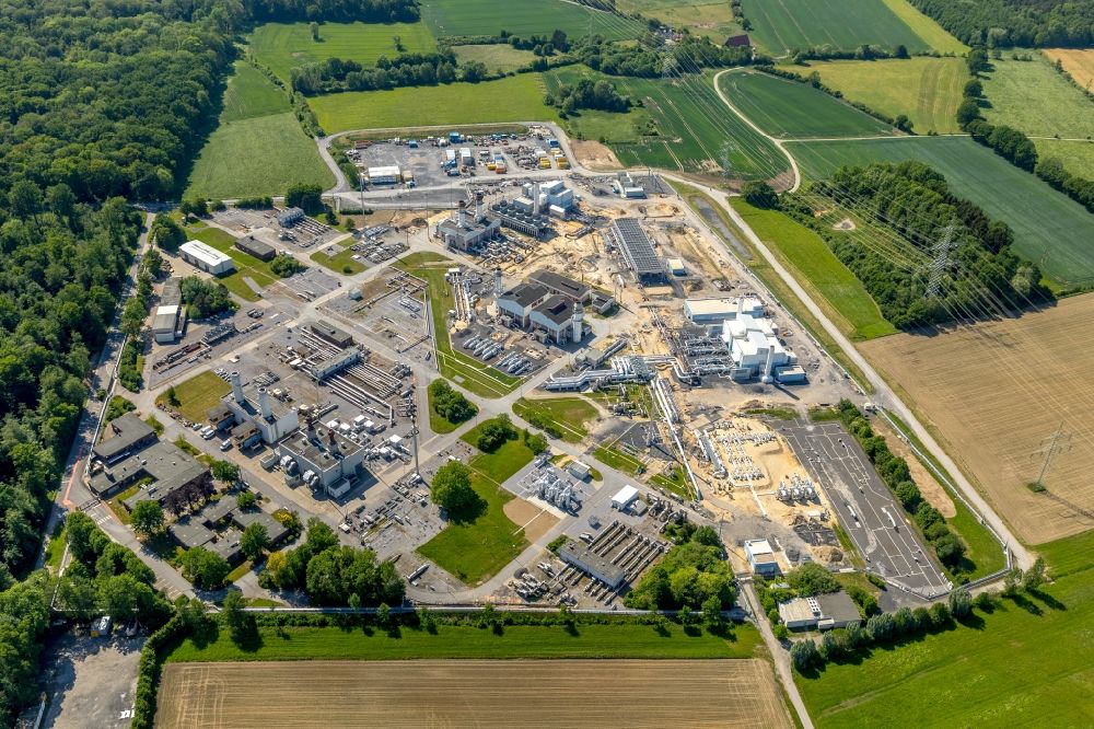 Werne from the bird's eye view: Compressor Stadium and pumping station for natural gas Open Grid Europe in Werne in the state North Rhine-Westphalia, Germany