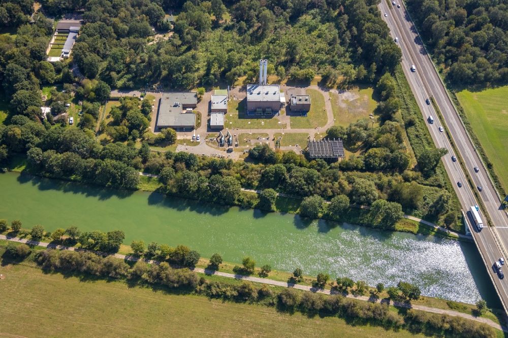 Aerial photograph Hünxe - Compressor station and pumping station for natural gas of Thyssengas GmbH at Weseler Str. in Huenxe in the state North Rhine-Westphalia, Germany