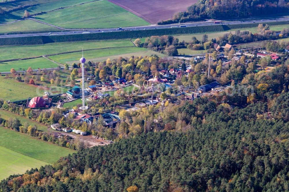 Aerial image Geiselwind - Leisure Centre - Amusement Park Freizeit-Land Geiselwind in Geiselwind in the state Bavaria, Germany