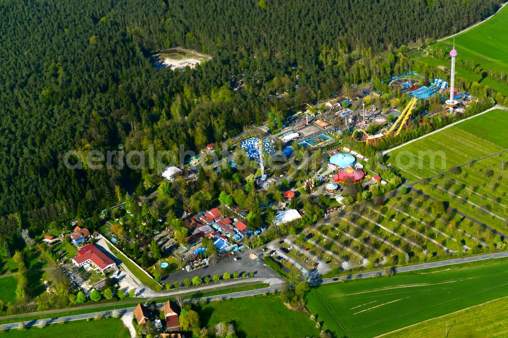 Geiselwind from above - Leisure Centre - Amusement Park Freizeit-Land Geiselwind in Geiselwind in the state Bavaria, Germany