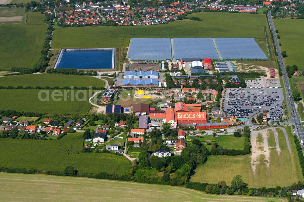 Rövershagen from above - Amusement park Karls Erlebnishof in Roevershagen in the state Mecklenburg-Vorpommern, Germany
