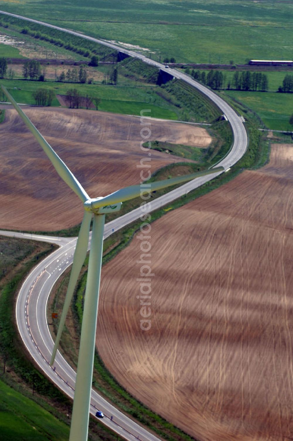 Aerial image PASSOW - Verlauf der Ortsumfahrung der Bundesstrasse B 168 bei Passow. Landesbetrieb Straßenwesen Brandenburg (