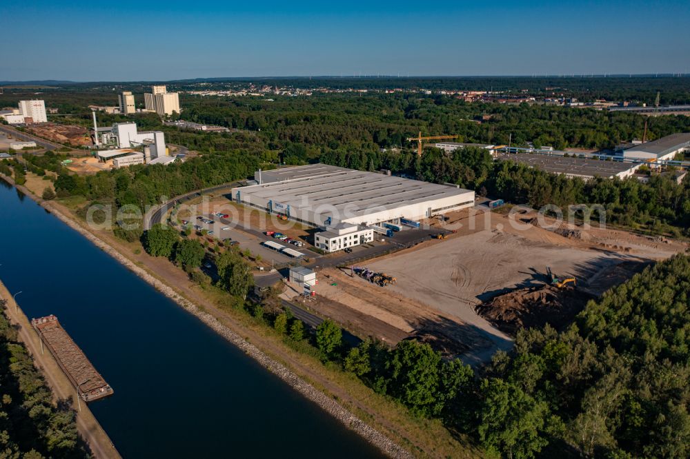 Aerial photograph Eberswalde - Buildings and production halls on the food manufacturer's premises Thimm in Eberswalde in the state Brandenburg, Germany