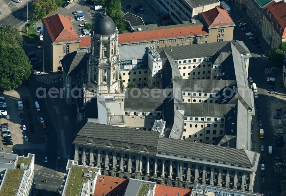 Berlin from the bird's eye view: Administration building Altes Stadthaus - Old Town Hall - on Molkenmarkt in the Mitte part of Berlin in Germany. The building with its distinct tower and dome is the seat of the senate of interior of Berlin