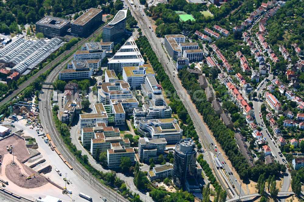 Stuttgart from the bird's eye view: Administrative building of the State Authority Bundesverwaltungsamt on street Heilbronner Strasse in Stuttgart in the state Baden-Wuerttemberg, Germany