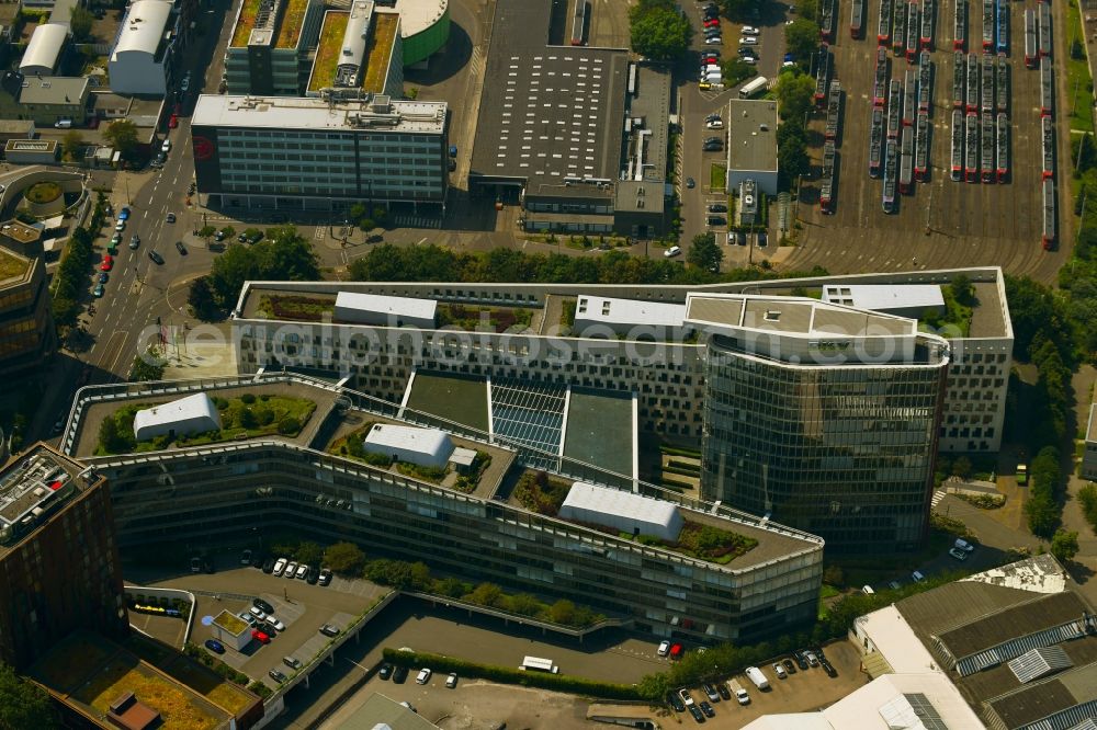 Aerial photograph Köln - Office and administration buildings of the insurance company DKV on Scheidtweilerstrasse in the district Ehrenfeld in Cologne in the state North Rhine-Westphalia, Germany