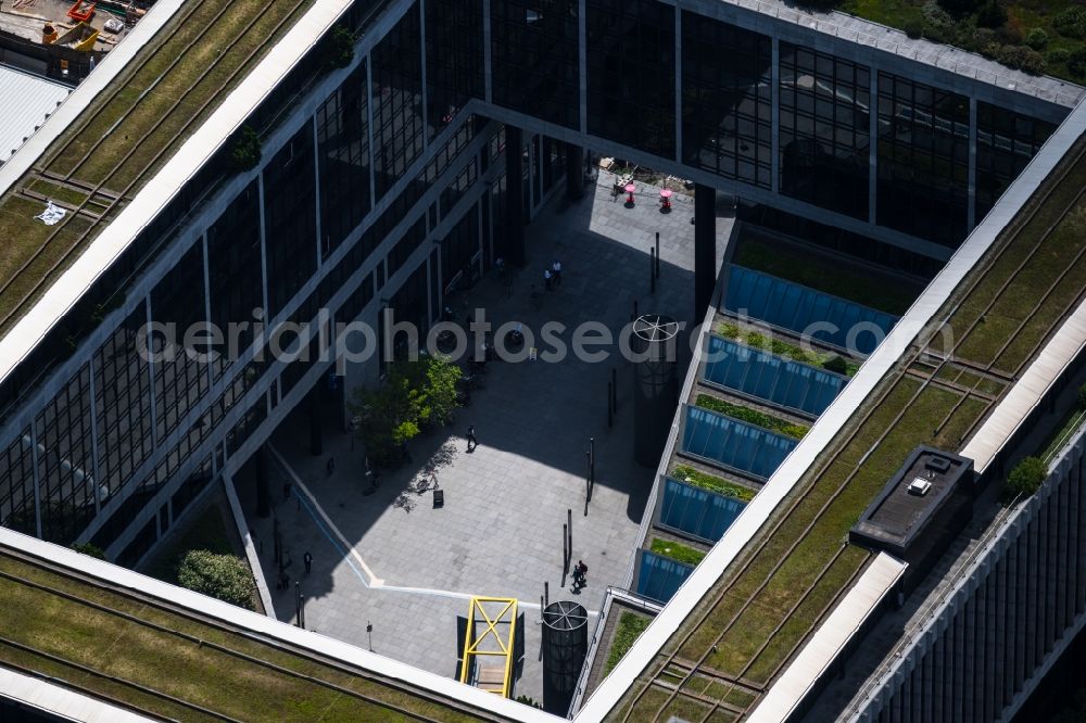 Stuttgart from above - Banking administration building of the financial services company LBBW Landesbank Baden-Wuerttemberg in the district Europaviertel in Stuttgart in the state Baden-Wuerttemberg, Germany