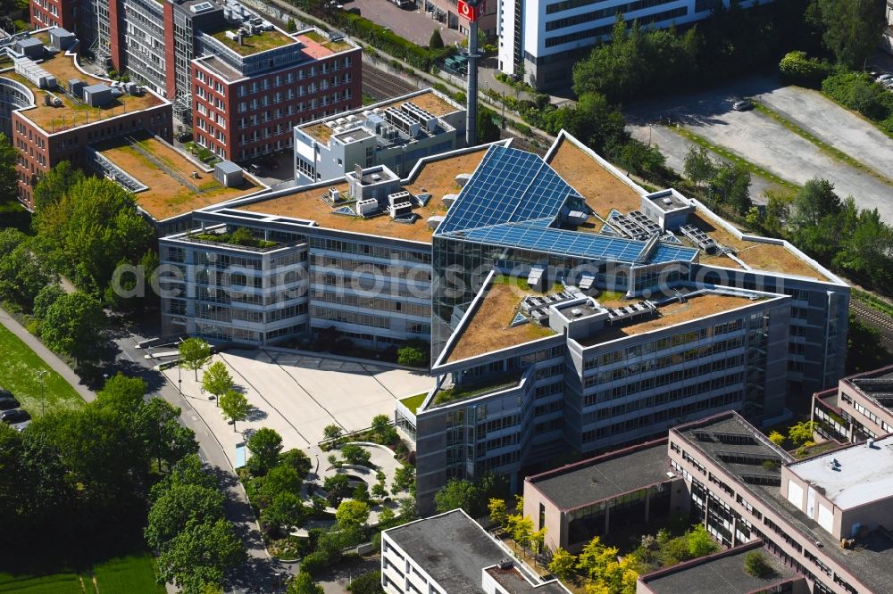 Aerial image Eschborn - Banking administration building of the financial services company VR Smart Finanz AG on Hauptstrasse in Eschborn in the state Hesse, Germany