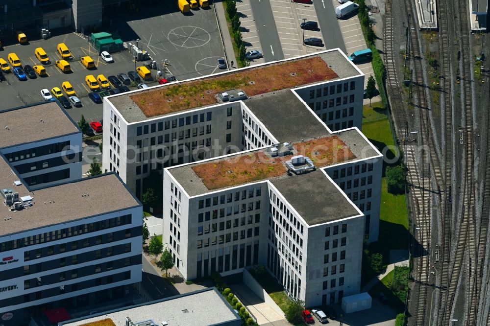 Aerial image Bielefeld - Administrative building of the State Authority Jobcenter - Arbeitsamt in Quartier No. 1 in Bielefeld in the state North Rhine-Westphalia, Germany