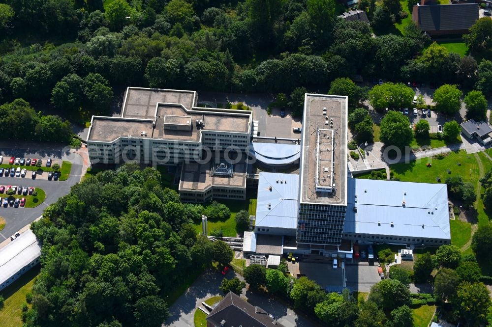 Aerial image Flensburg - Administrative building of the State Authority of Kraftfahrt-Bundesamts on Foerdestrasse in the district Muerwik in Flensburg in the state Schleswig-Holstein, Germany