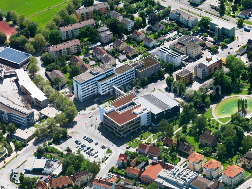 Biberach an der Riß from the bird's eye view: Administrative building of the State Authority of Landratsamtes Biberach on street Rollinstrasse in Biberach an der Riss in the state Baden-Wuerttemberg, Germany