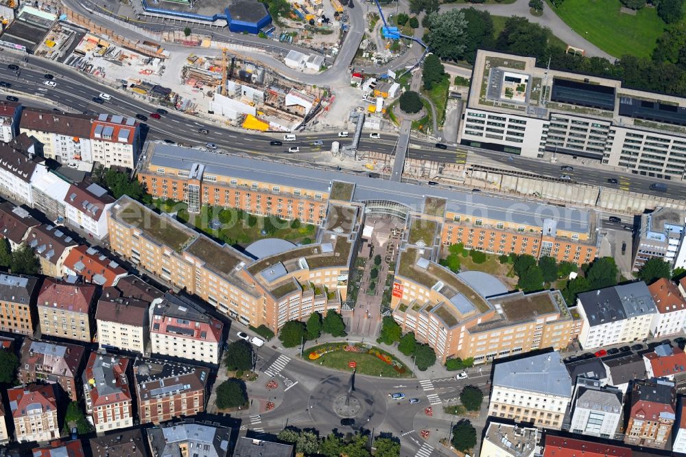Aerial photograph Stuttgart - Administrative building of the state authority Ministry for the Environment, Climate and Energy Economics Baden-Wuerttemberg and Ministry for Rural Areas and Consumer Protection at Kernerplatz in Stuttgart in the state Baden-Wurttemberg, Germany