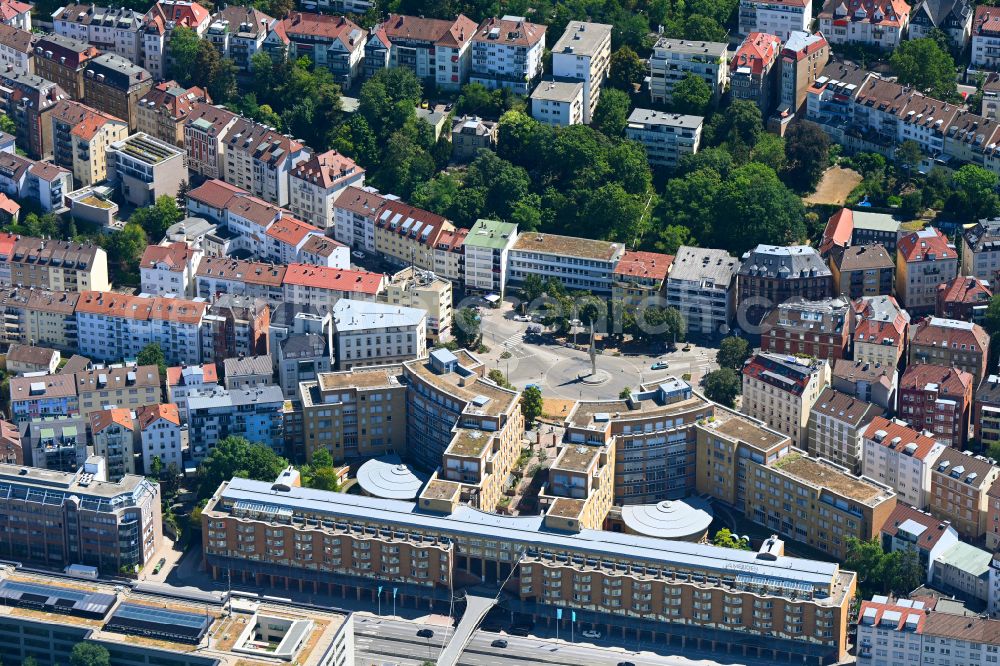 Stuttgart from above - Administrative building of the state authority Ministry for the Environment, Climate and Energy Economics Baden-Wuerttemberg and Ministry for Rural Areas and Consumer Protection at Kernerplatz in the district Kernerviertel in Stuttgart in the state Baden-Wurttemberg, Germany