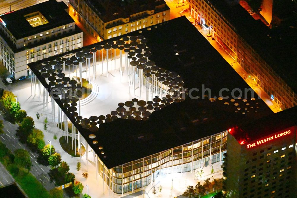Leipzig from above - Banking administration building of the financial services company SAB - Forum - Saechsische Aufbaubank in Leipzig in the state Saxony, Germany