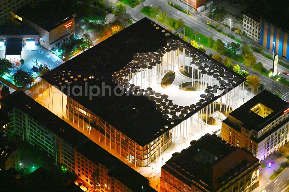 Leipzig from the bird's eye view: Banking administration building of the financial services company SAB - Forum - Saechsische Aufbaubank in Leipzig in the state Saxony, Germany