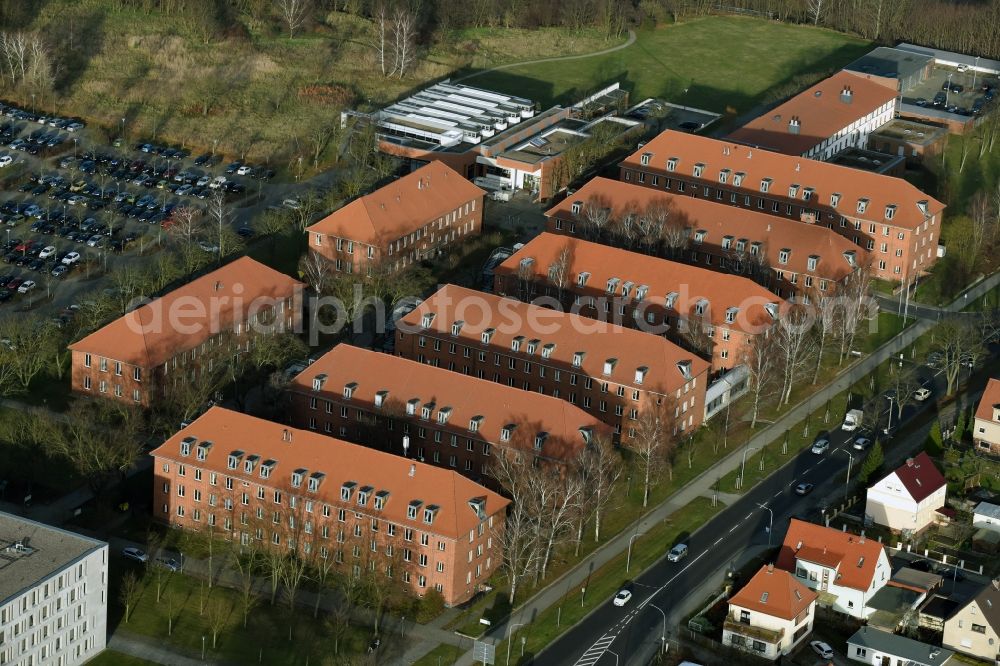 Frankfurt (Oder) from the bird's eye view: Administrative building of the State Authority on Muellroser Chaussee in Frankfurt (Oder) in the state Brandenburg