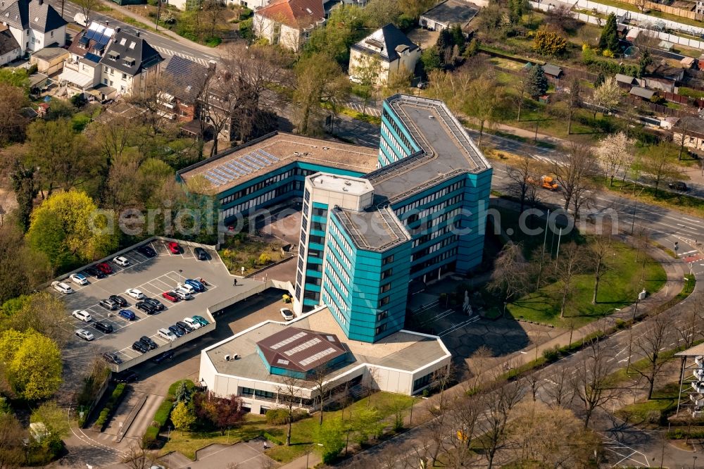 Aerial image Marl - Administrative building of the State Authority Tax office in Marl in the state North Rhine-Westphalia, Germany