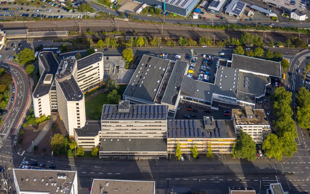 Aerial photograph Siegen - Administrative building of the State Authority financial department Weidenau in Siegen in the state North Rhine-Westphalia