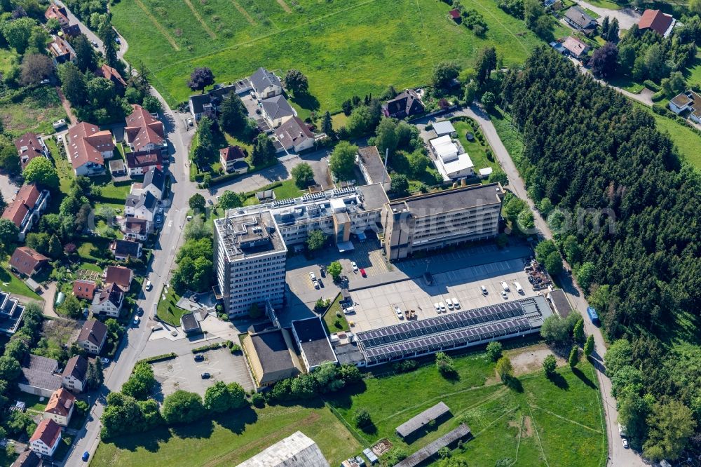 Aerial photograph Rottweil - Administrative building of the State Authority Jobcenter Landkreis Rottweil in Rottweil in the state Baden-Wurttemberg, Germany