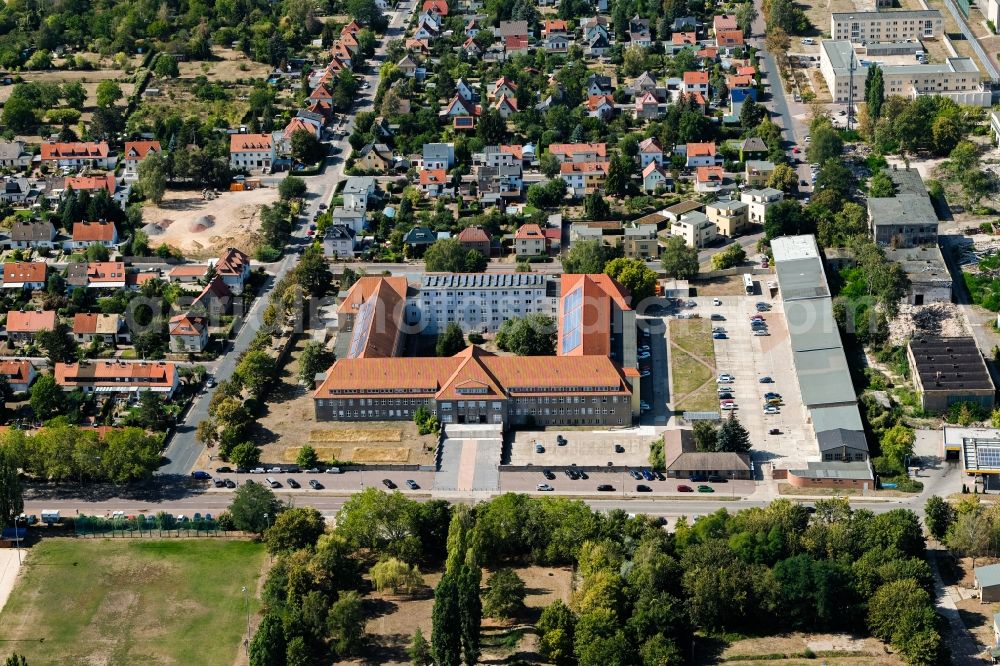 Halle (Saale) from above - Administrative building of the State Authority Landesverwaltungsamt in Halle (Saale) in the state Saxony-Anhalt, Germany