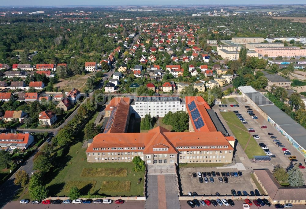 Aerial image Halle (Saale) - Administrative building of the State Authority Landesverwaltungsamt in Halle (Saale) in the state Saxony-Anhalt, Germany