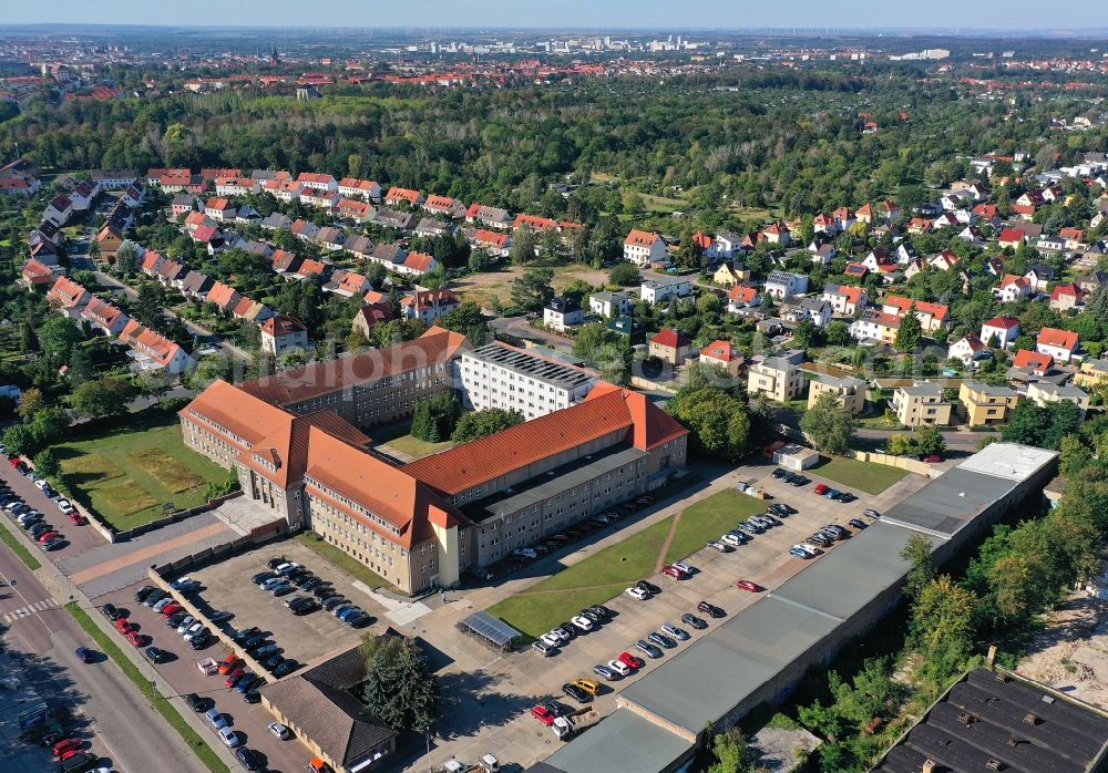 Aerial photograph Halle (Saale) - Administrative building of the State Authority Landesverwaltungsamt in Halle (Saale) in the state Saxony-Anhalt, Germany
