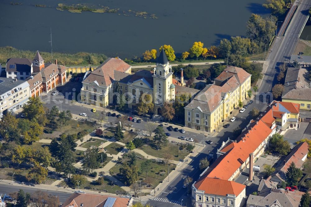 Mezötur from the bird's eye view: Administrative building of the State Authority of the regulatory agency in Mezoetur in Jasz-Nagykun-Szolnok, Hungary