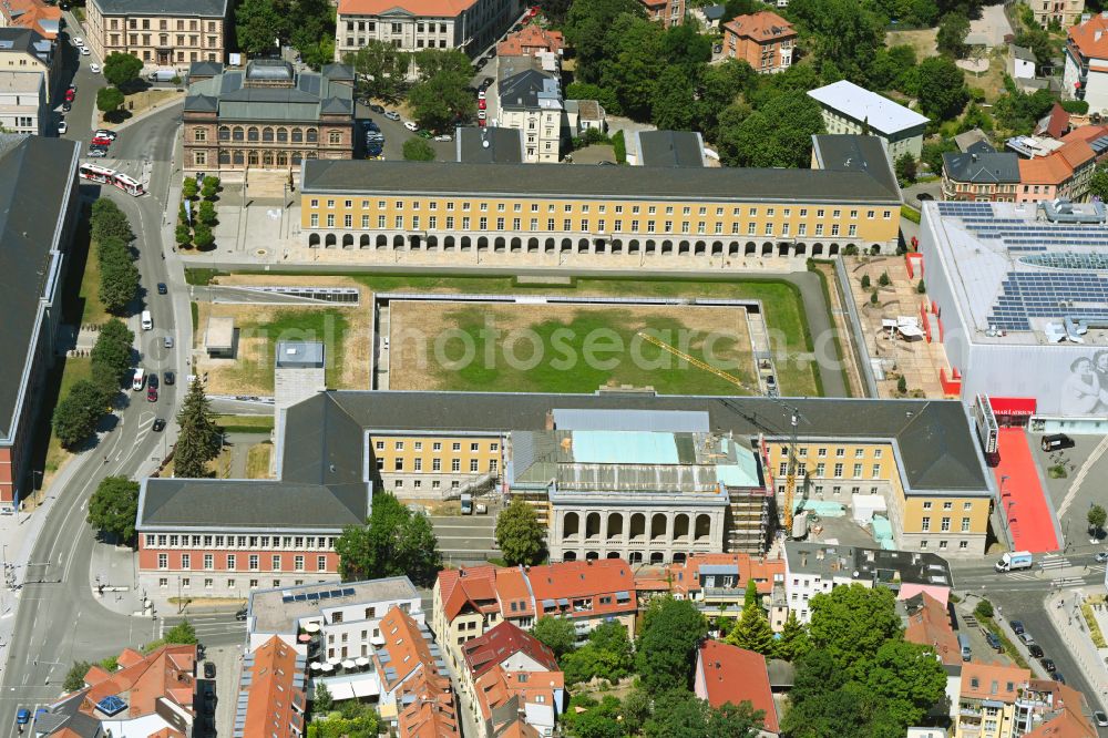Weimar from above - Administrative building of the State Authority Thueringer Landesverwaltungsamt in Weimar in the state Thuringia, Germany