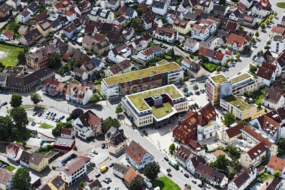 Aerial image Asperg - Administrative building of the State Authority of Stadtverwaltung in Asperg in the state Baden-Wuerttemberg, Germany
