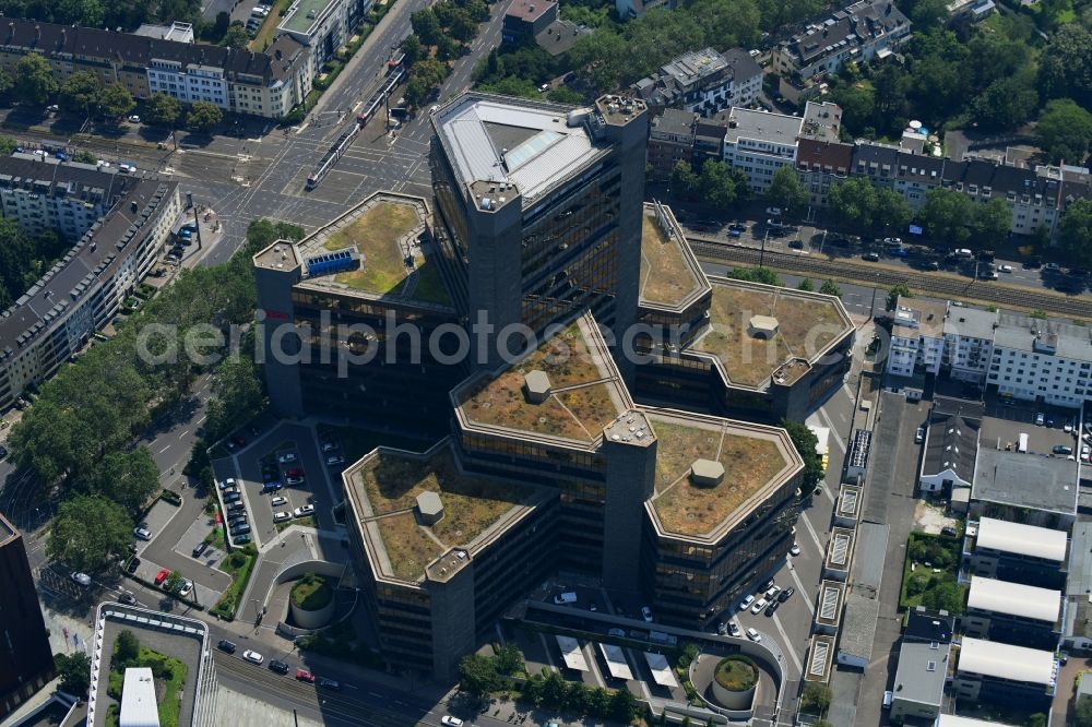 Köln from above - Office and administration buildings of the insurance company of DKV AG on Aachener Strasse in the district Braunsfeld in Cologne in the state North Rhine-Westphalia, Germany