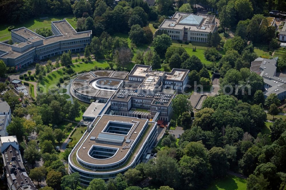 Aachen from the bird's eye view: Office and administration buildings of the insurance company Generali Deutschland AG on the Professor-Beltz-Weg in Aachen in the state North Rhine-Westphalia, Germany