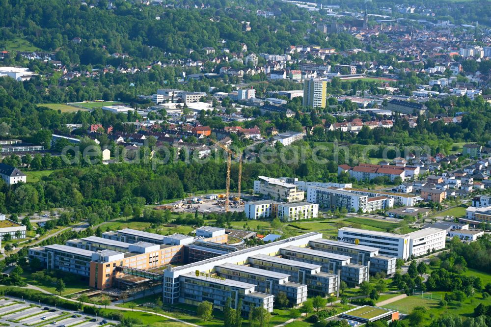 Aerial photograph Coburg - Office and administration buildings of the insurance company HUK24 AG on street Willi-Hussong-Strasse in the district Ketschendorf in Coburg in the state Bavaria, Germany