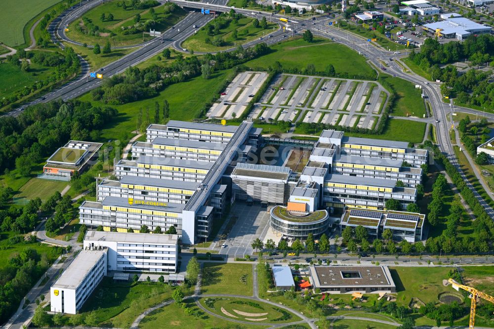 Coburg from the bird's eye view: Office and administration buildings of the insurance company HUK24 AG on street Willi-Hussong-Strasse in the district Ketschendorf in Coburg in the state Bavaria, Germany