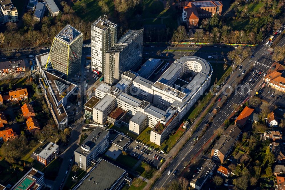 Aerial image Münster - Office and administration buildings of the insurance company LVM Versicherung - Zentrale on Kolde-Ring in the district Aaseestadt in Muenster in the state North Rhine-Westphalia, Germany