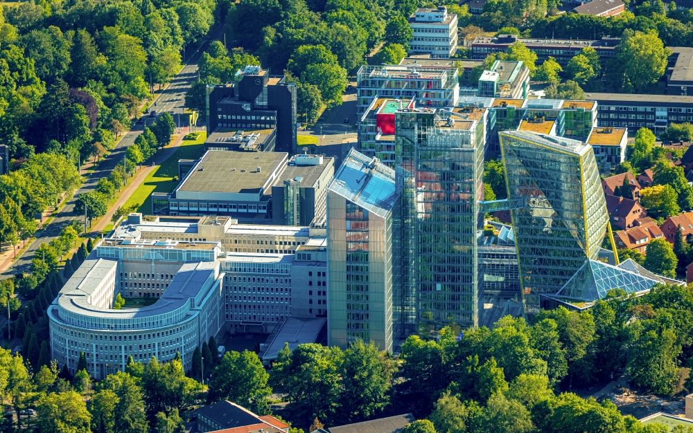 Aerial image Münster - Office and administration buildings of the insurance company LVM Versicherung - Zentrale on Kolde-Ring in the district Aaseestadt in Muenster in the state North Rhine-Westphalia, Germany