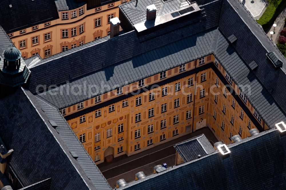 Aerial photograph München - Office and administration building of the insurance company Munich Re on Kaulbachstrasse in the district Schwabing-Freimann in Munich in the state Bavaria, Germany