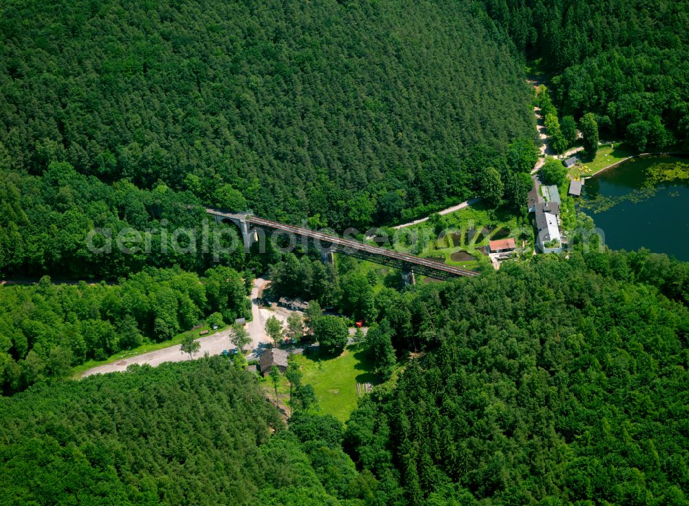 Aerial photograph Ramsen - Viaduct of the railway bridge structure Eistalviaduct in Ramsen in the state Rhineland-Palatinate, Germany
